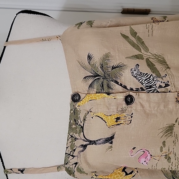 Old Navy Size M Linen Blend "Safari" Halter Top, Adjustable Straps, Gently Used - Picture 2 of 11